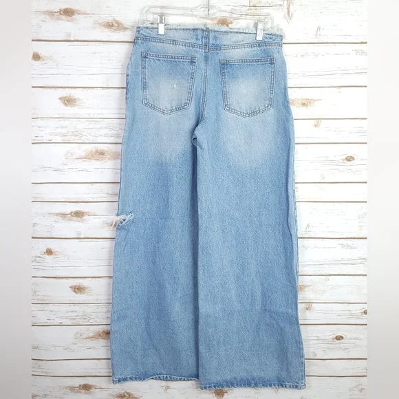 Edikted Wide Leg Jeans Size Medium - Picture 2 of 3